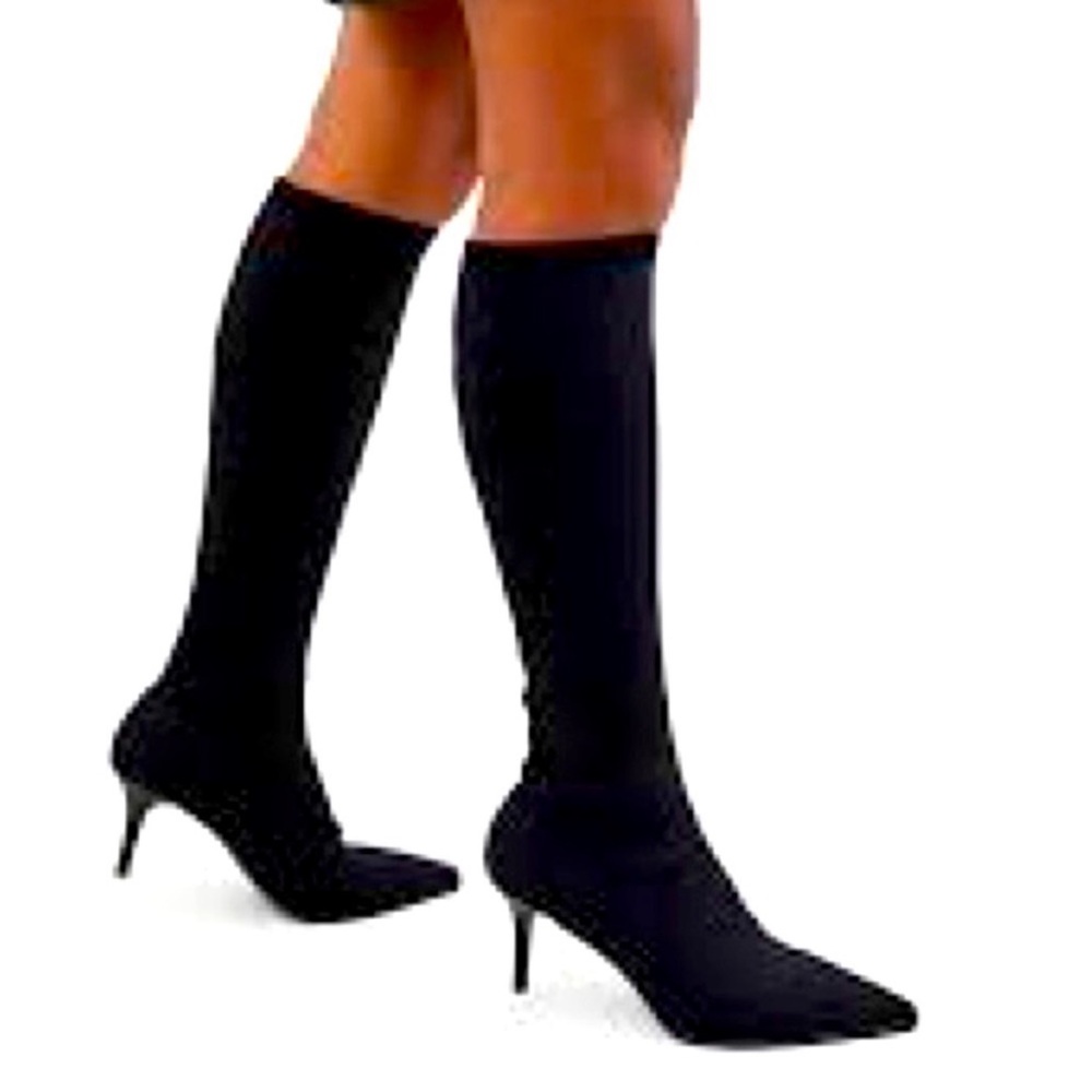Stuart Weitzman Suede Black Knee High Boots Size 8 - Picture 2 of 13